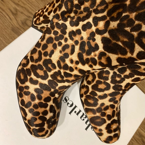 Charles David Leopard Real Calf Fur Ankle Bootie - Picture 12 of 17
